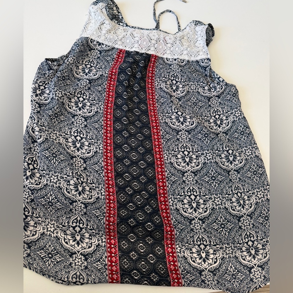 Westport 1962 Size 2X Boho Paisley Lace Yoke Tunic Tank - Picture 7 of 7